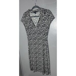 Women's Bananas Republic Silk And Cotton Dress Body Skimming V Neck Size M Midi